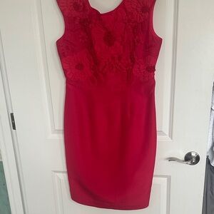 Boden Vibrant Red Floral silk Dress